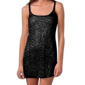 Free People Intimately Sequin Slip Dress Black